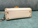 VALENTINO Calfskin Textured Top Handle Bag
