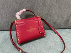 VALENTINO Calfskin Textured Top Handle Bag