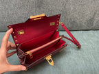 VALENTINO Calfskin Textured Top Handle Bag