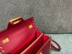 VALENTINO Calfskin Textured Top Handle Bag