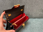 VALENTINO Calfskin Textured Top Handle Bag