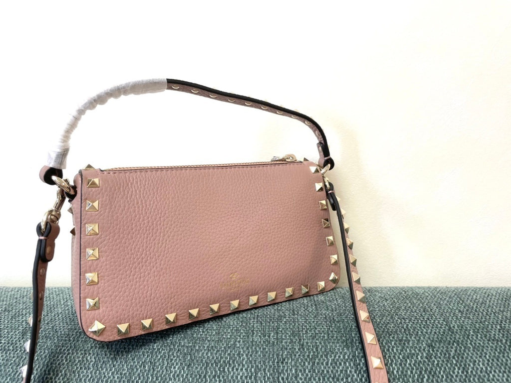 VALENTINO Garavani Rockstud Calfskin Top Handle Crossbody Bag