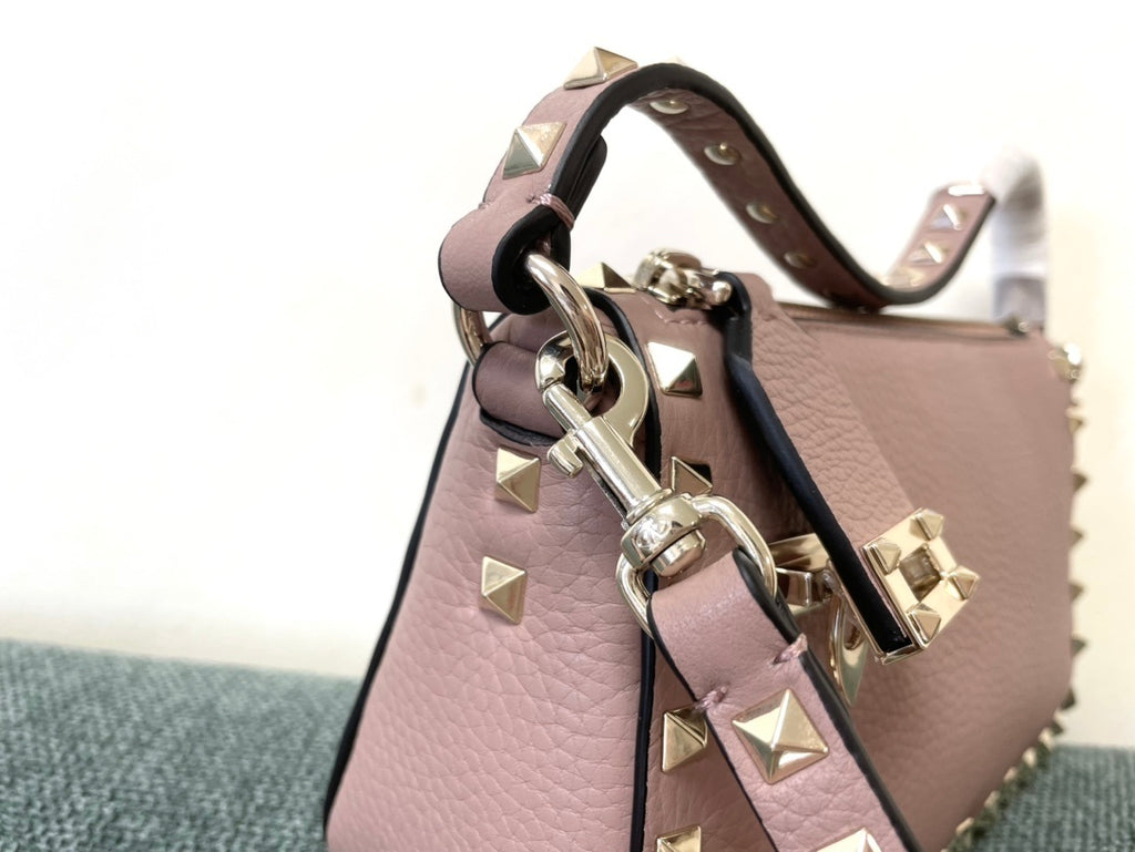 VALENTINO Garavani Rockstud Calfskin Top Handle Crossbody Bag