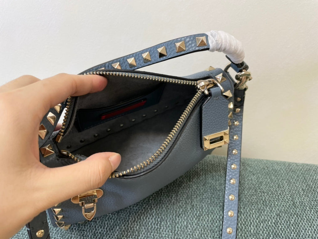 VALENTINO Garavani Rockstud Calfskin Top Handle Crossbody Bag