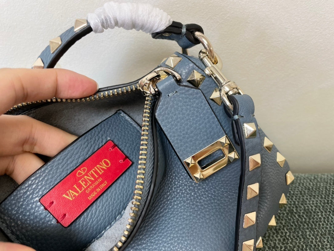 VALENTINO Garavani Rockstud Calfskin Top Handle Crossbody Bag