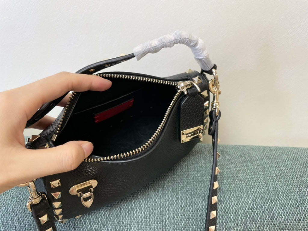 VALENTINO Garavani Rockstud Calfskin Top Handle Crossbody Bag