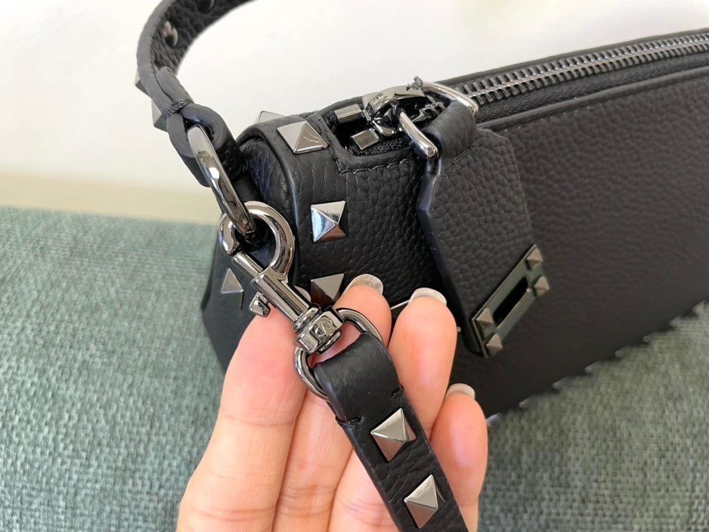 VALENTINO Garavani Rockstud Calfskin Top Handle Crossbody Bag