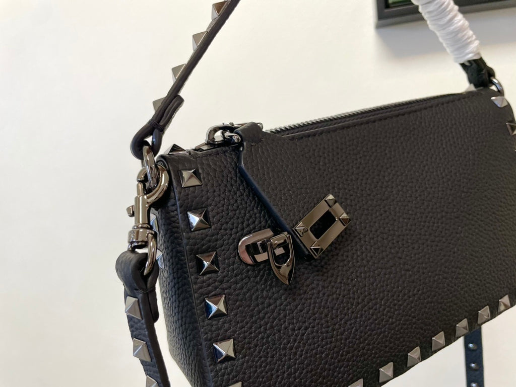 VALENTINO Garavani Rockstud Calfskin Top Handle Crossbody Bag