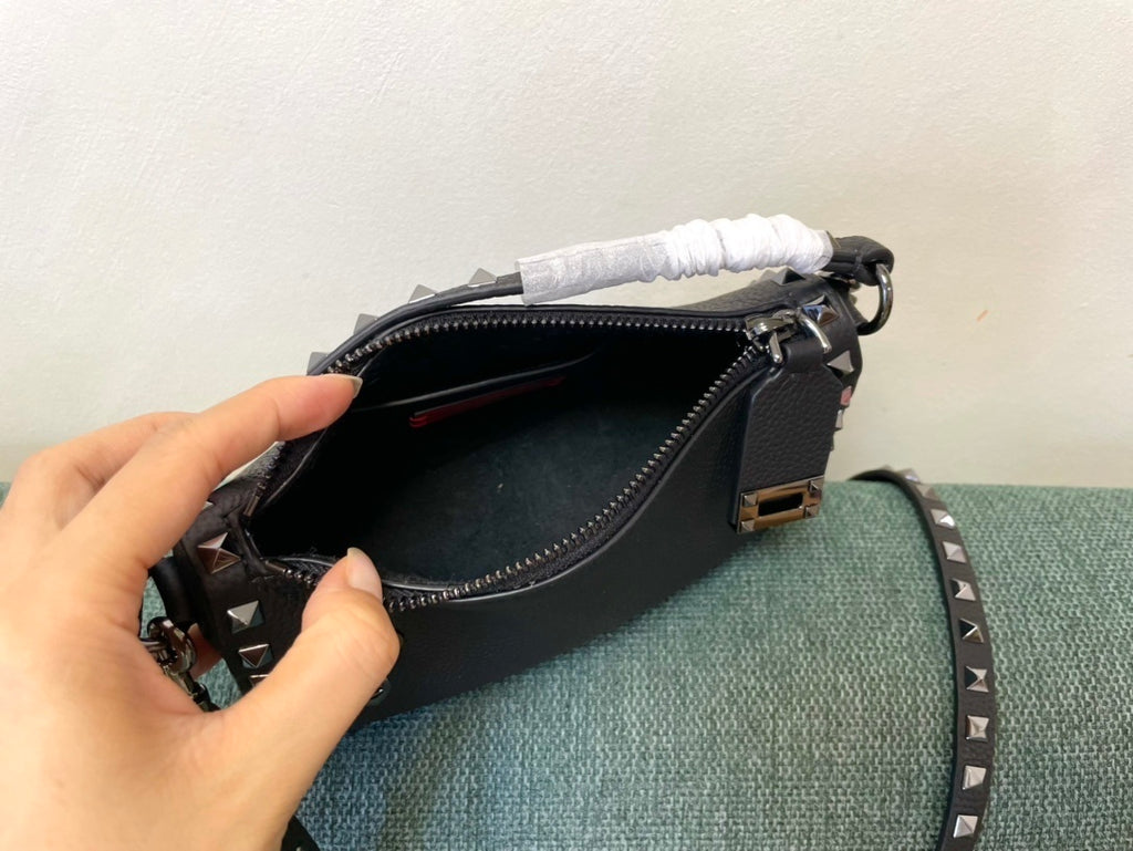 VALENTINO Garavani Rockstud Calfskin Top Handle Crossbody Bag