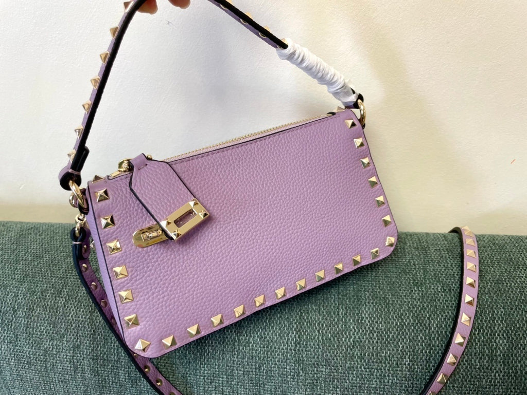 VALENTINO Garavani Rockstud Calfskin Top Handle Crossbody Bag