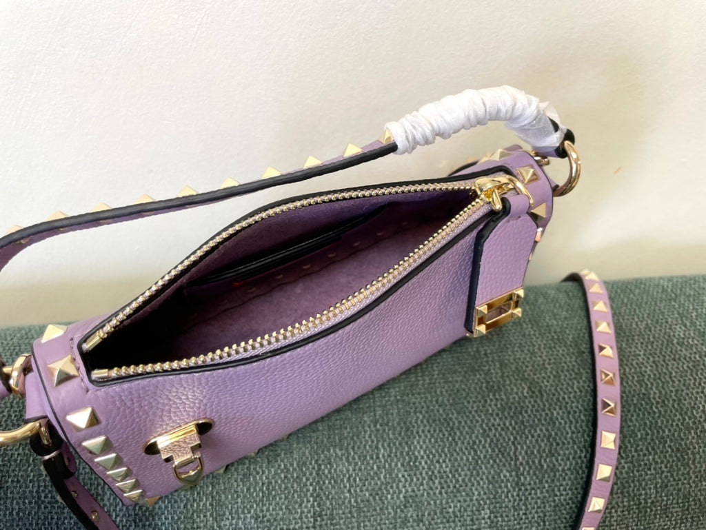 VALENTINO Garavani Rockstud Calfskin Top Handle Crossbody Bag