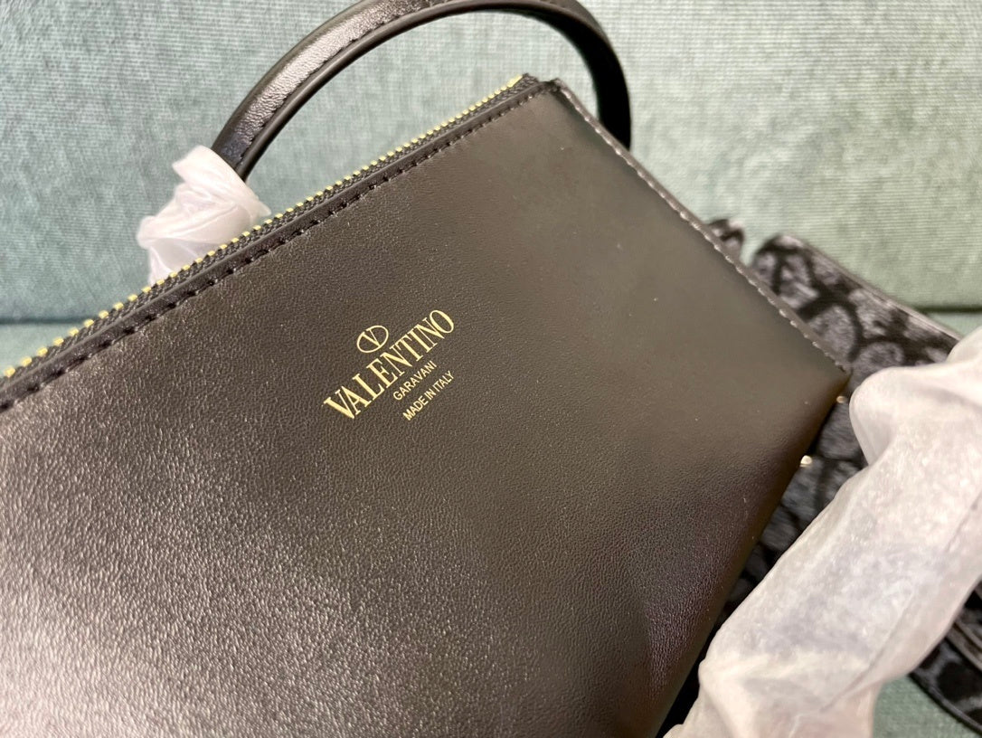 VALENTINO Garavani Embroidered Lambskin Tote Bag