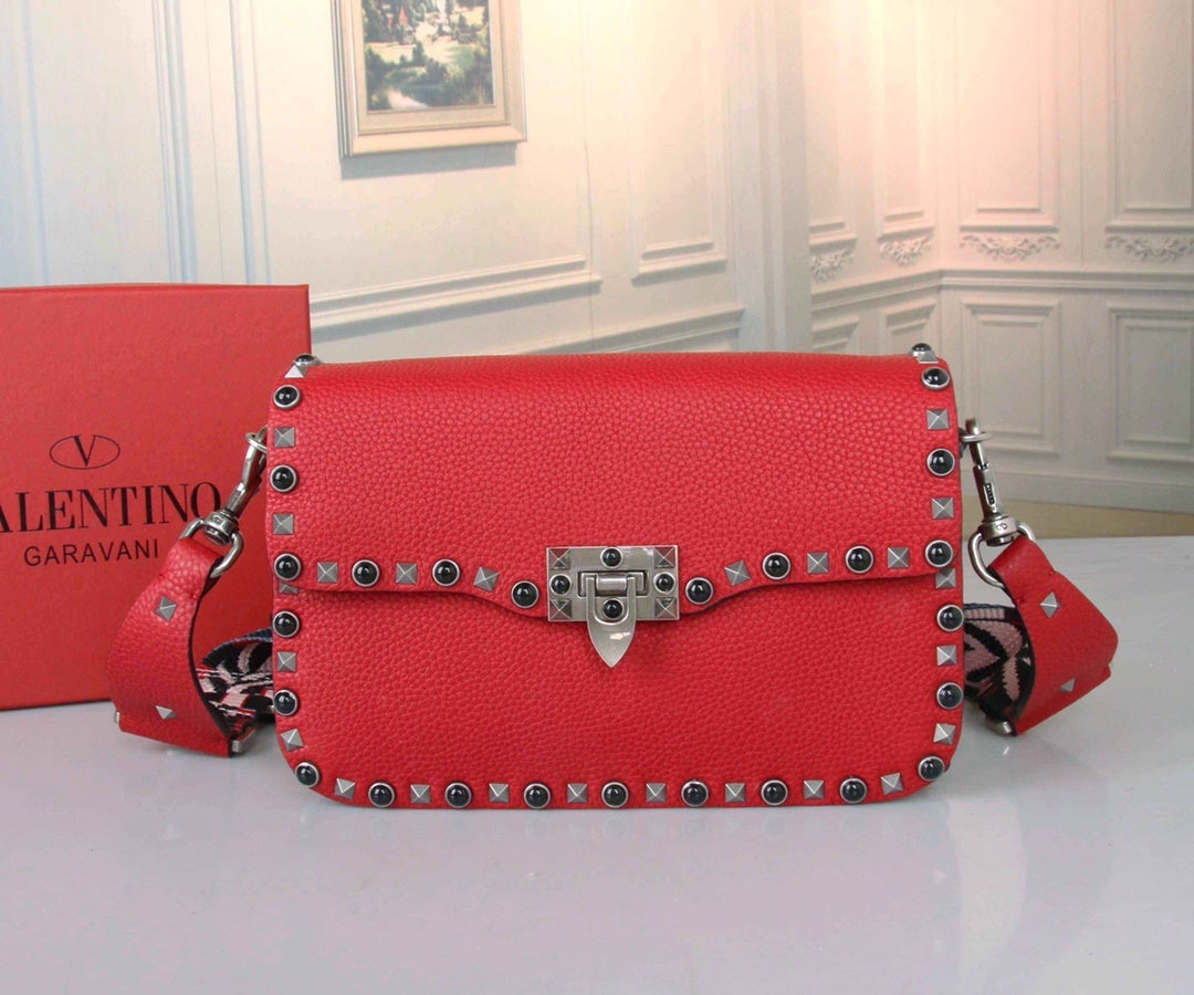 VALENTINO Accordion Calfskin Shoulder Bag