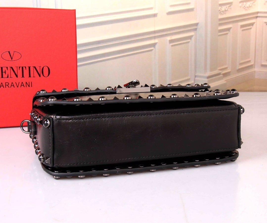 VALENTINO Accordion Calfskin Shoulder Bag