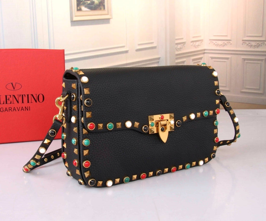 VALENTINO Accordion Calfskin Shoulder Bag