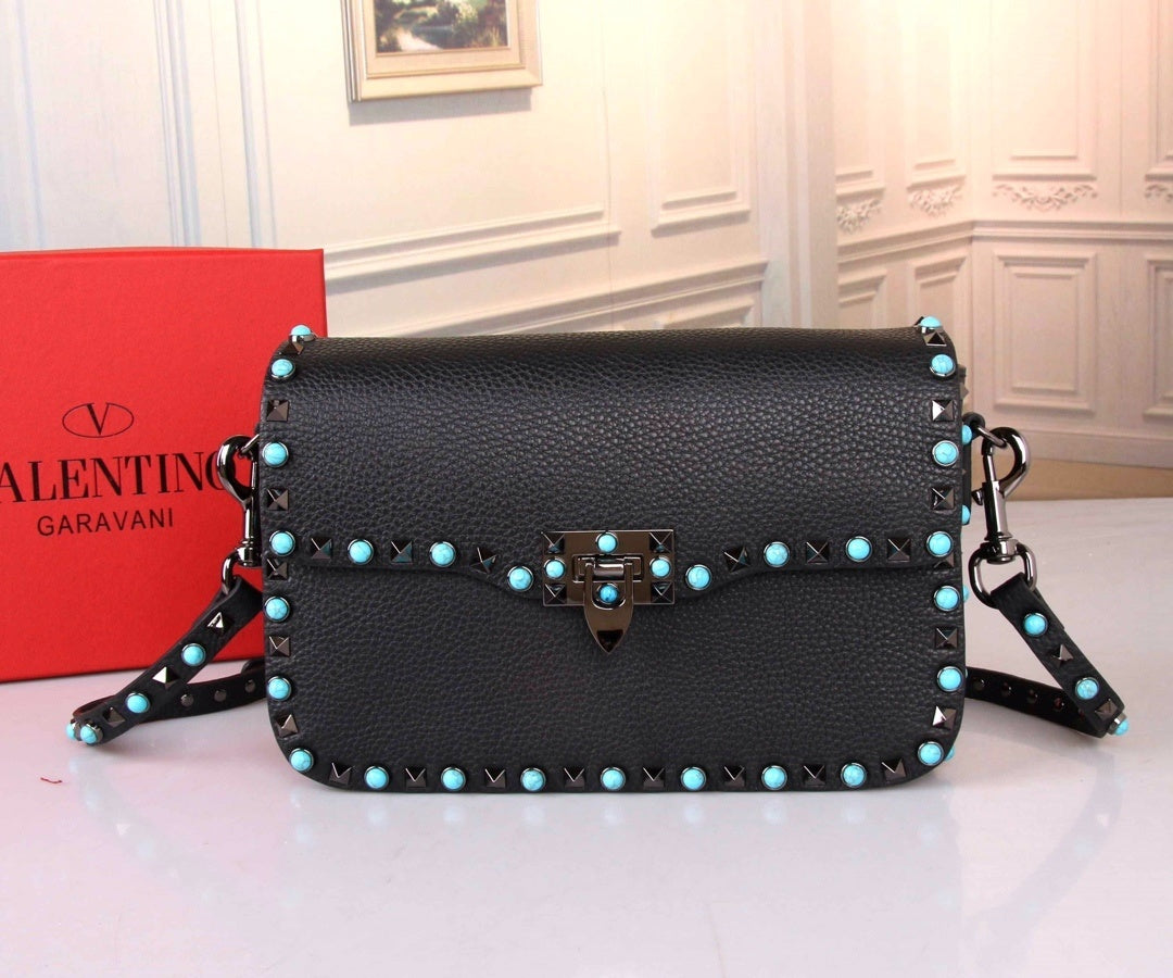 VALENTINO Accordion Calfskin Shoulder Bag