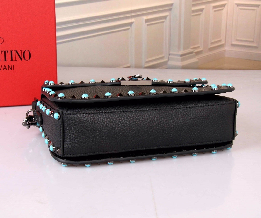 VALENTINO Accordion Calfskin Shoulder Bag