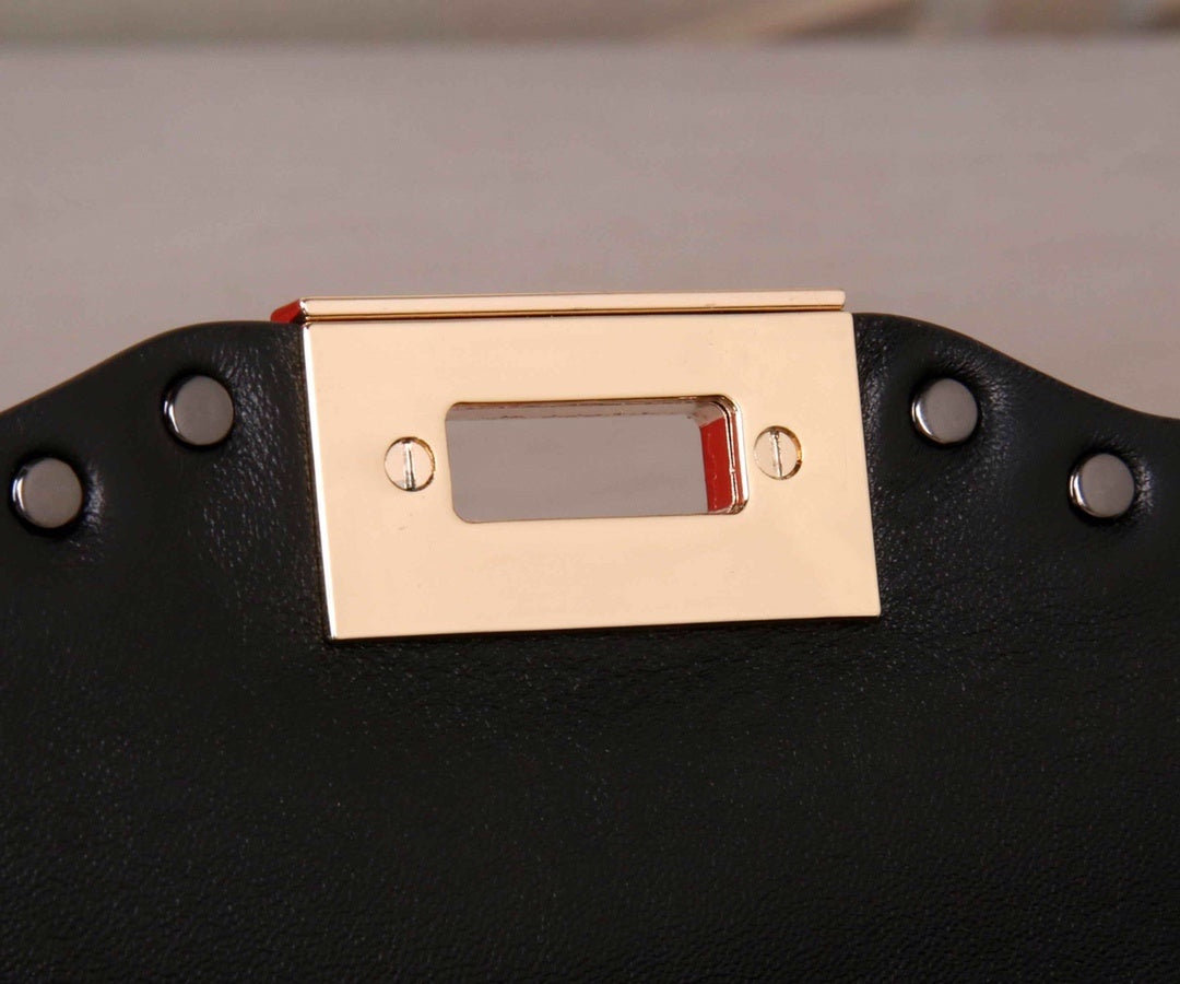 VALENTINO Accordion Calfskin Shoulder Bag