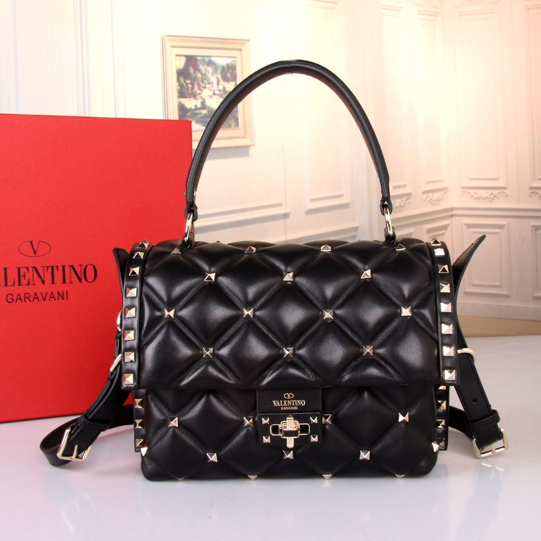 VALENTINO Garavani Candystud Nappa Lambskin Top Handle Bag
