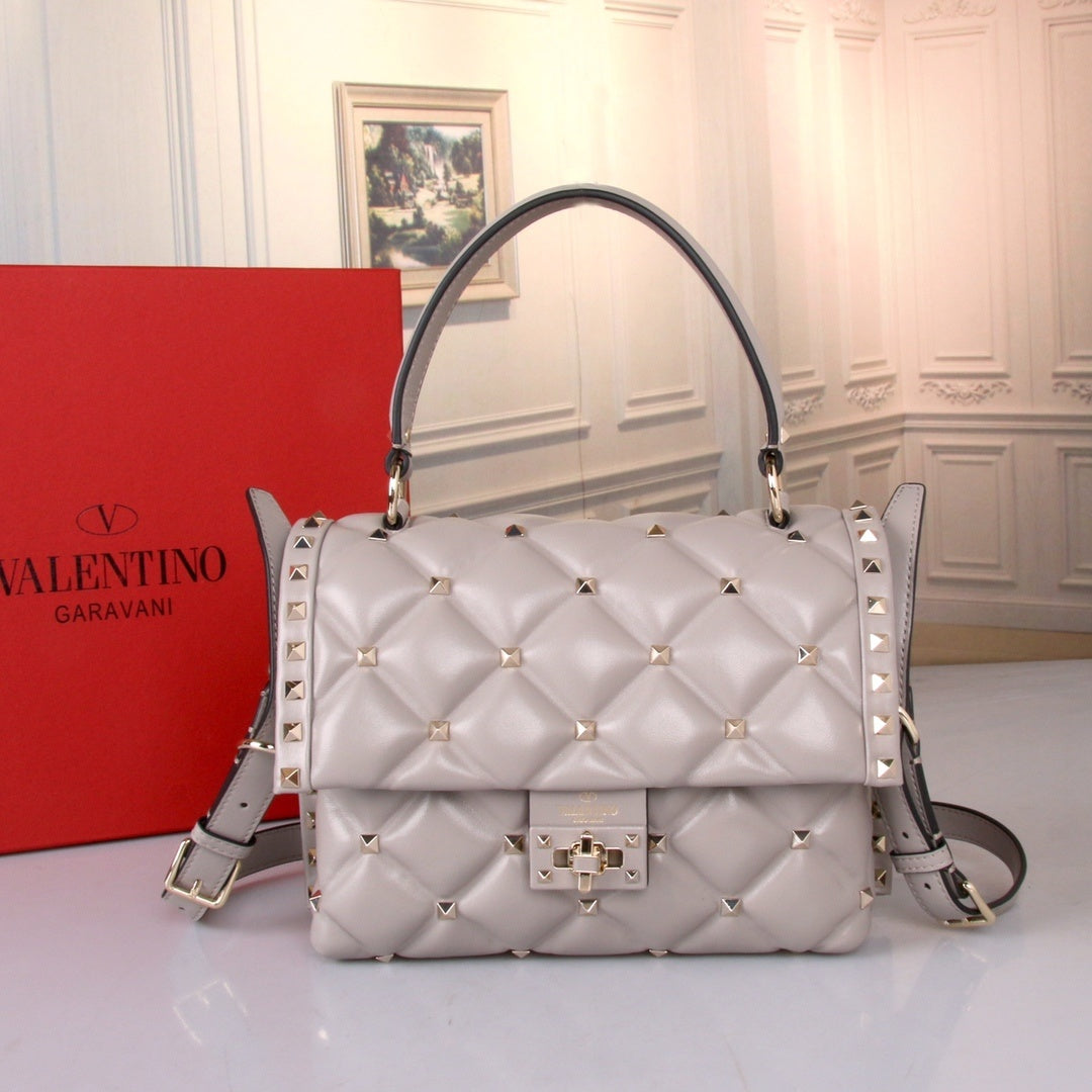 VALENTINO Garavani Candystud Nappa Lambskin Top Handle Bag