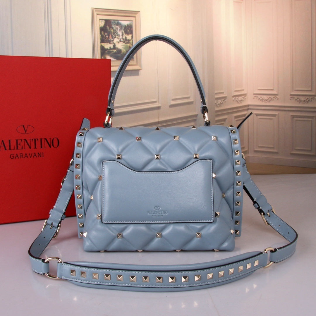 VALENTINO Garavani Candystud Nappa Lambskin Top Handle Bag