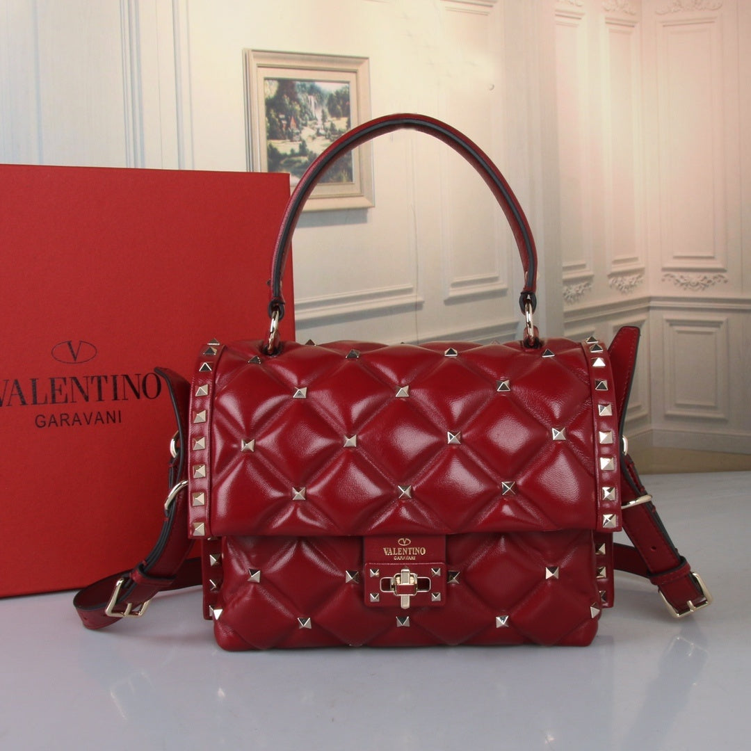 VALENTINO Garavani Candystud Nappa Lambskin Top Handle Bag