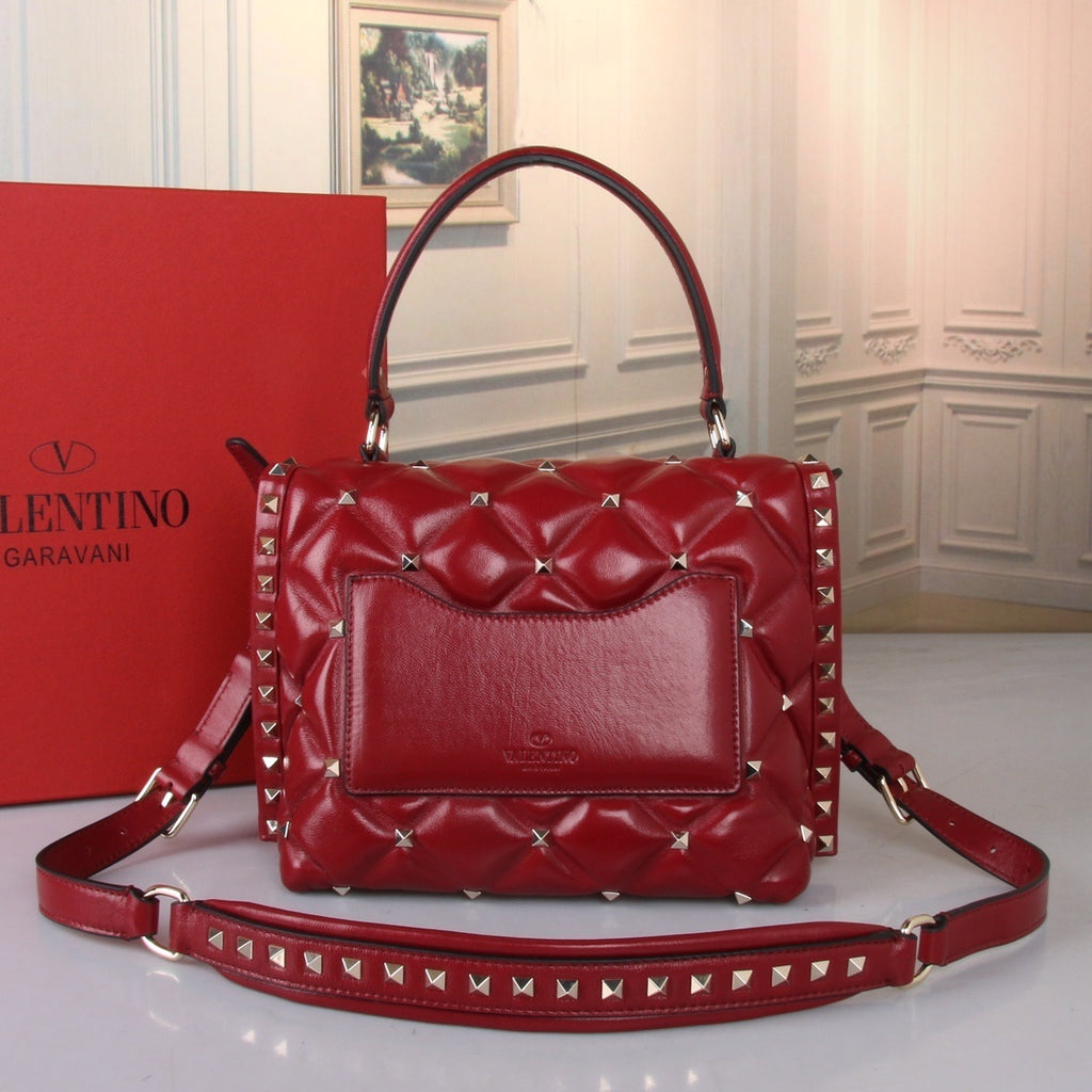 VALENTINO Garavani Candystud Nappa Lambskin Top Handle Bag