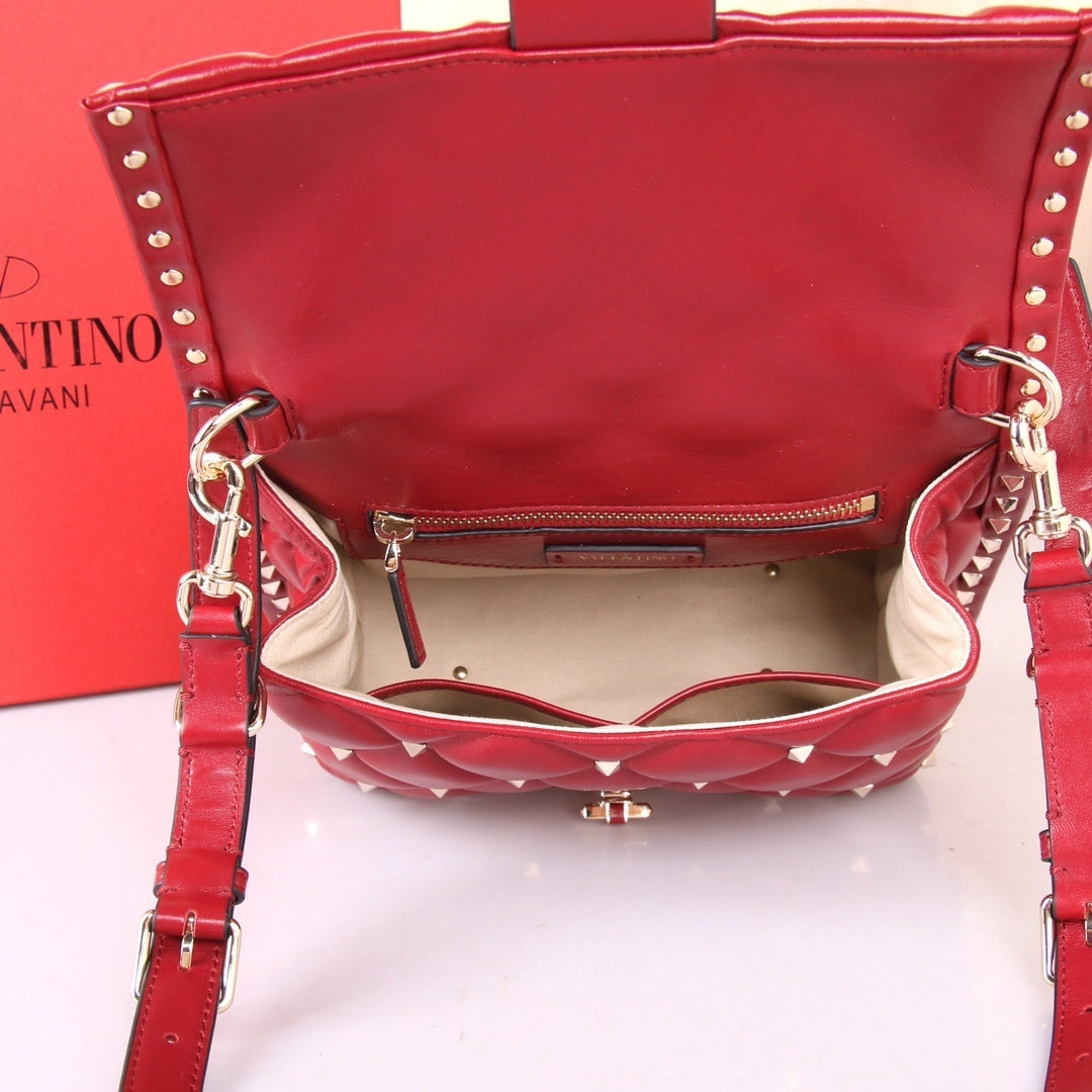 VALENTINO Garavani Candystud Nappa Lambskin Top Handle Bag