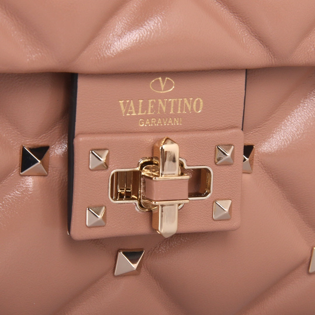 VALENTINO Garavani Candystud Nappa Lambskin Top Handle Bag