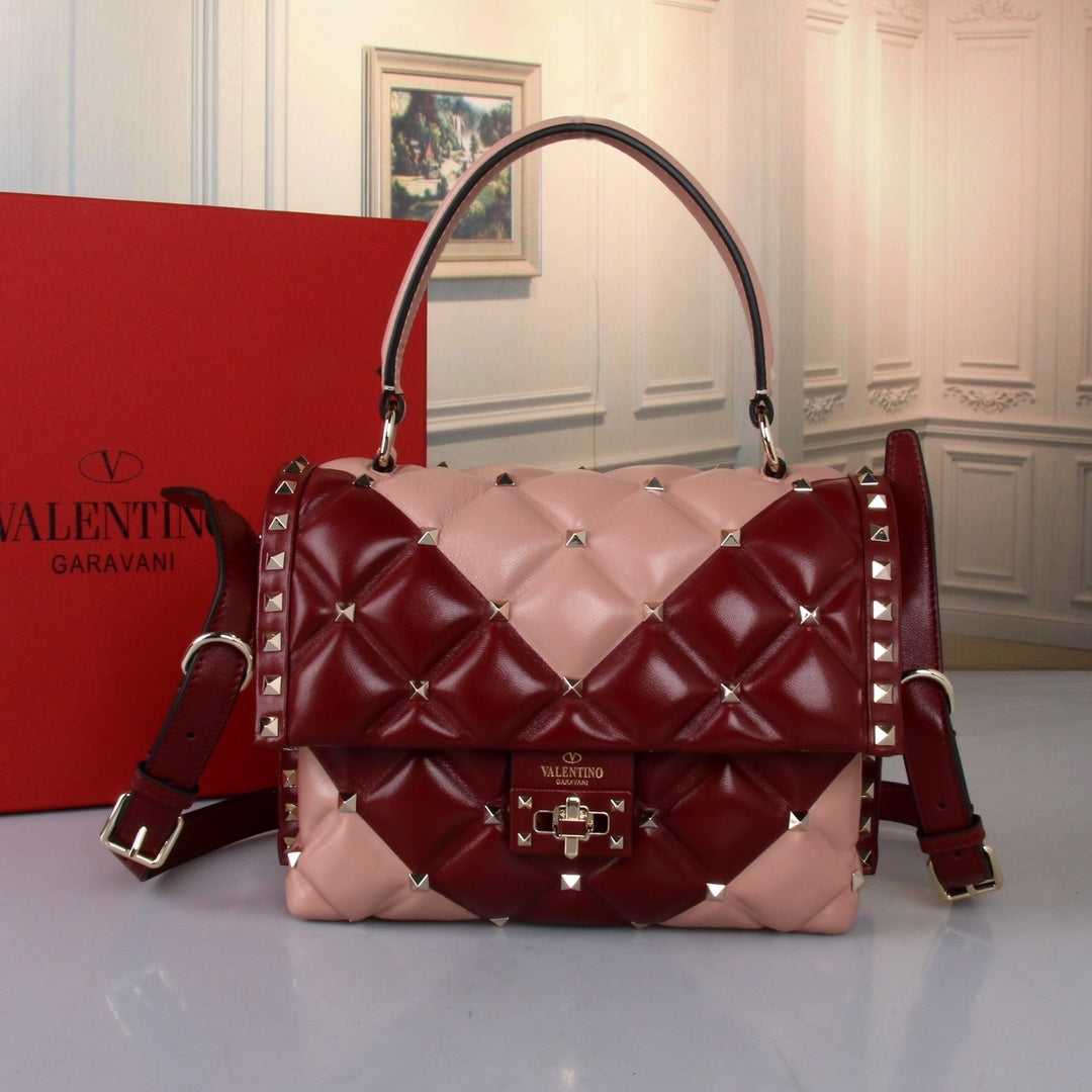 VALENTINO Garavani Candystud Nappa Lambskin Top Handle Bag