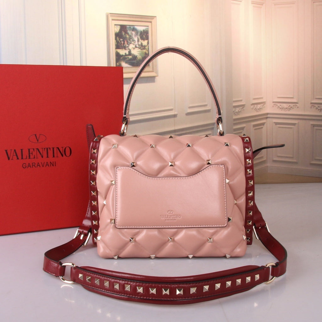 VALENTINO Garavani Candystud Nappa Lambskin Top Handle Bag
