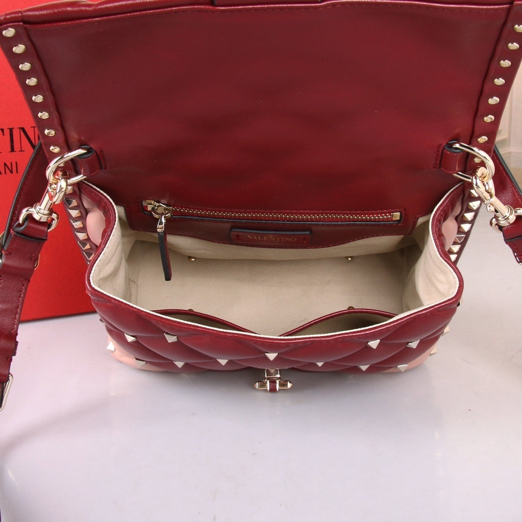 VALENTINO Garavani Candystud Nappa Lambskin Top Handle Bag