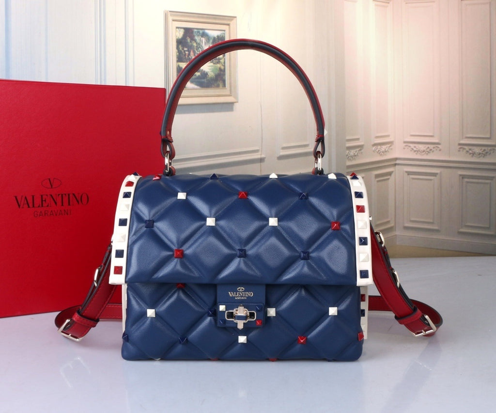 VALENTINO Garavani Candystud Nappa Lambskin Top Handle Bag