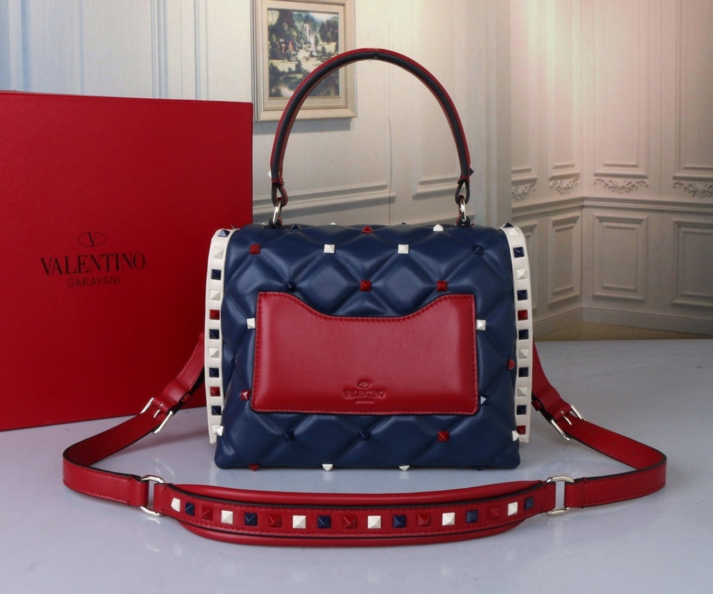 VALENTINO Garavani Candystud Nappa Lambskin Top Handle Bag