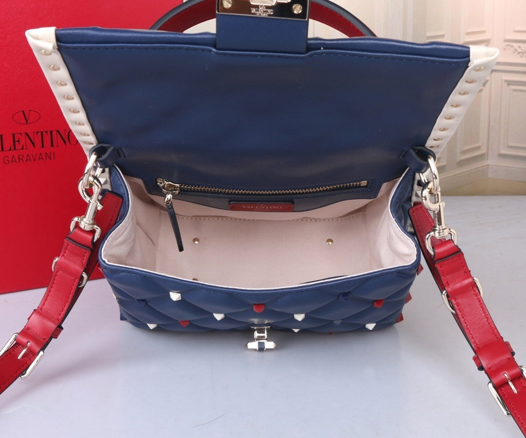 VALENTINO Garavani Candystud Nappa Lambskin Top Handle Bag