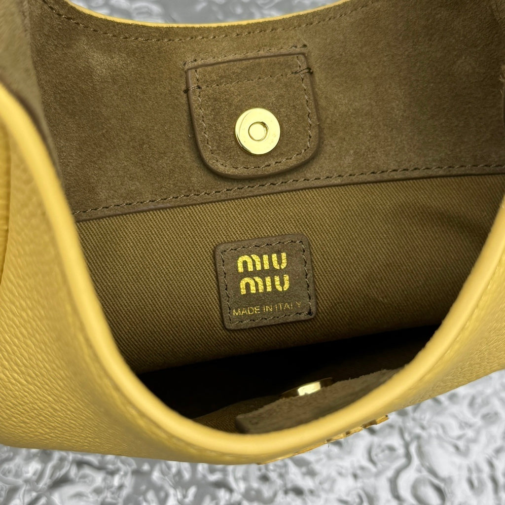 MIU MIU Grained Leather Hobo Bag