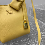 MIU MIU Grained Leather Hobo Bag