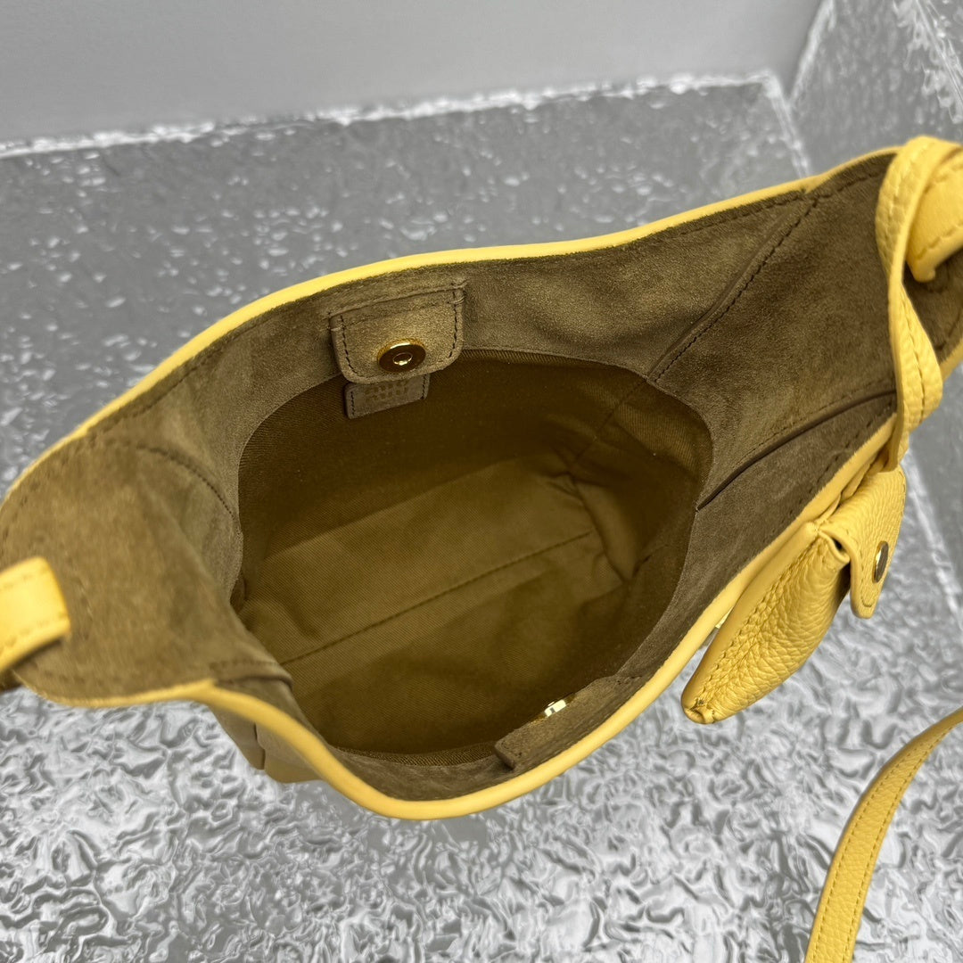 MIU MIU Grained Leather Hobo Bag