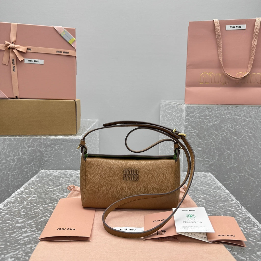 MIU MIU Grained Leather Crossbody Bag