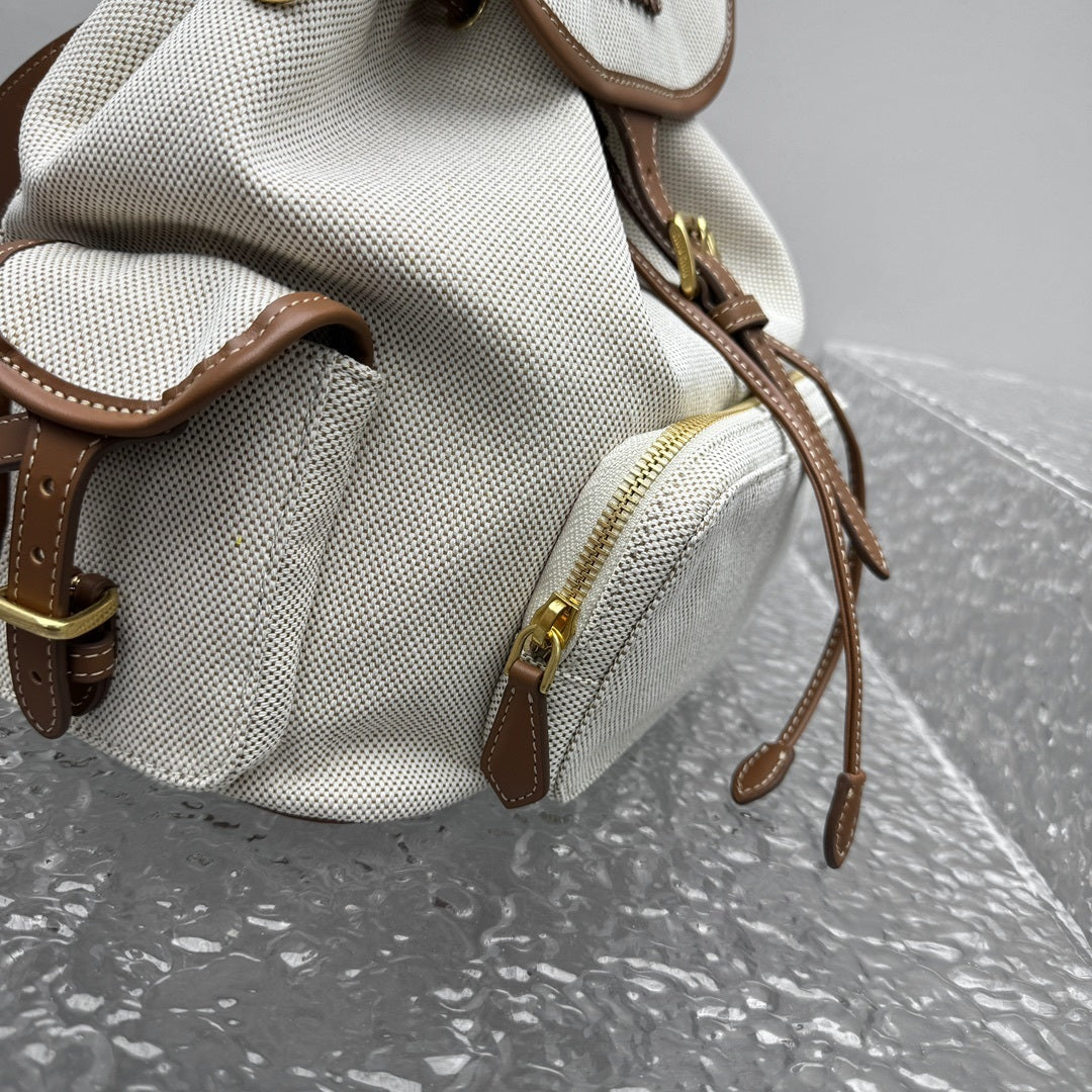 MIU MIU Canvas and Leather Backpack