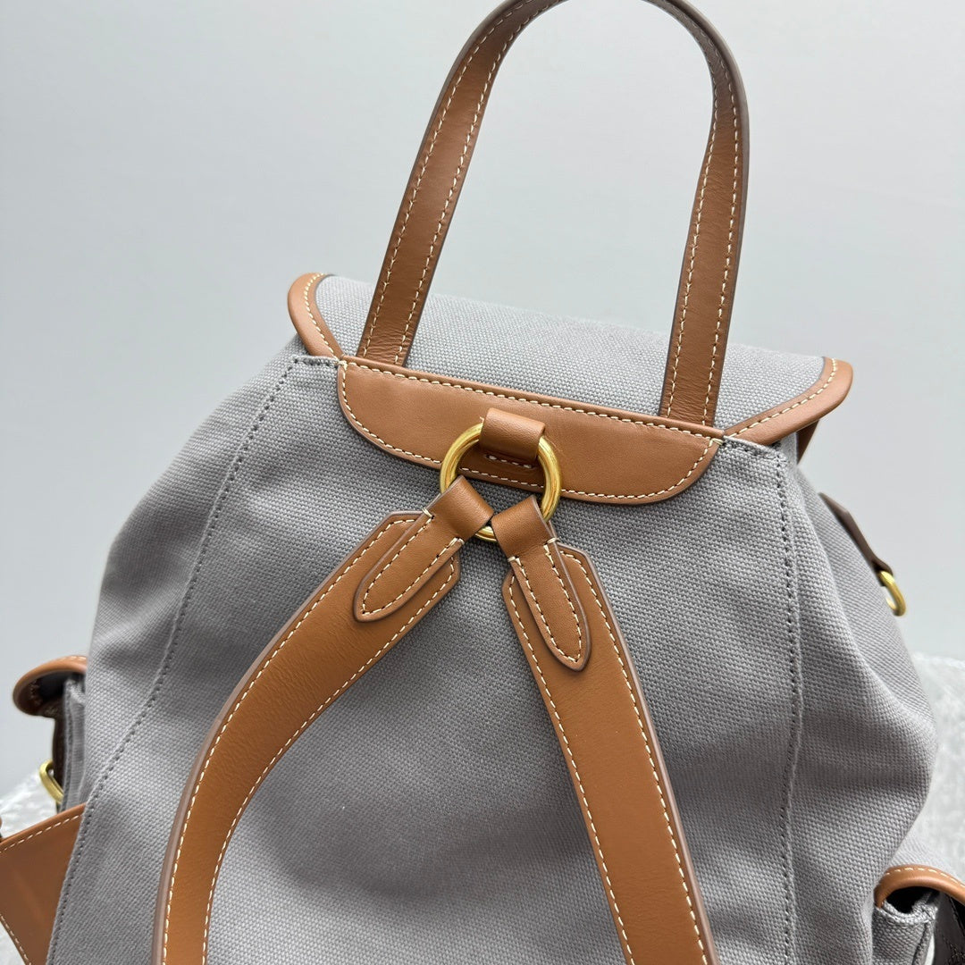 MIU MIU Canvas and Leather Backpack