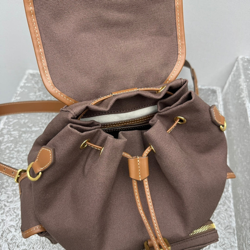 MIU MIU Canvas and Leather Backpack