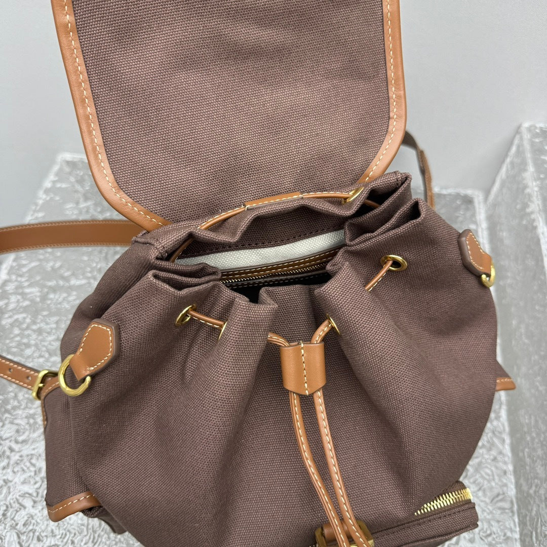 MIU MIU Canvas and Leather Backpack