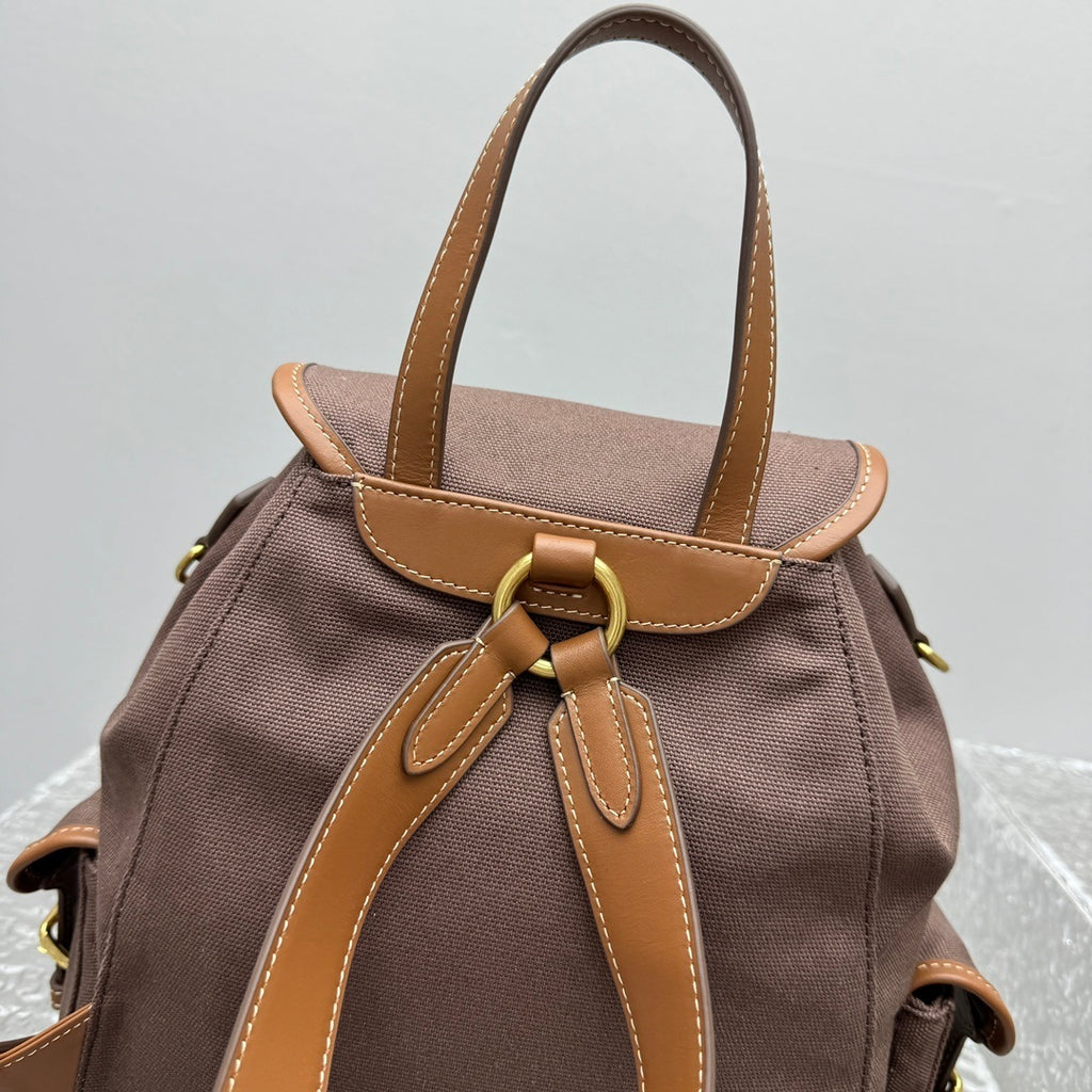 MIU MIU Canvas and Leather Backpack