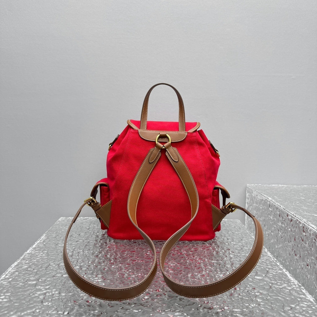 MIU MIU Canvas and Leather Backpack
