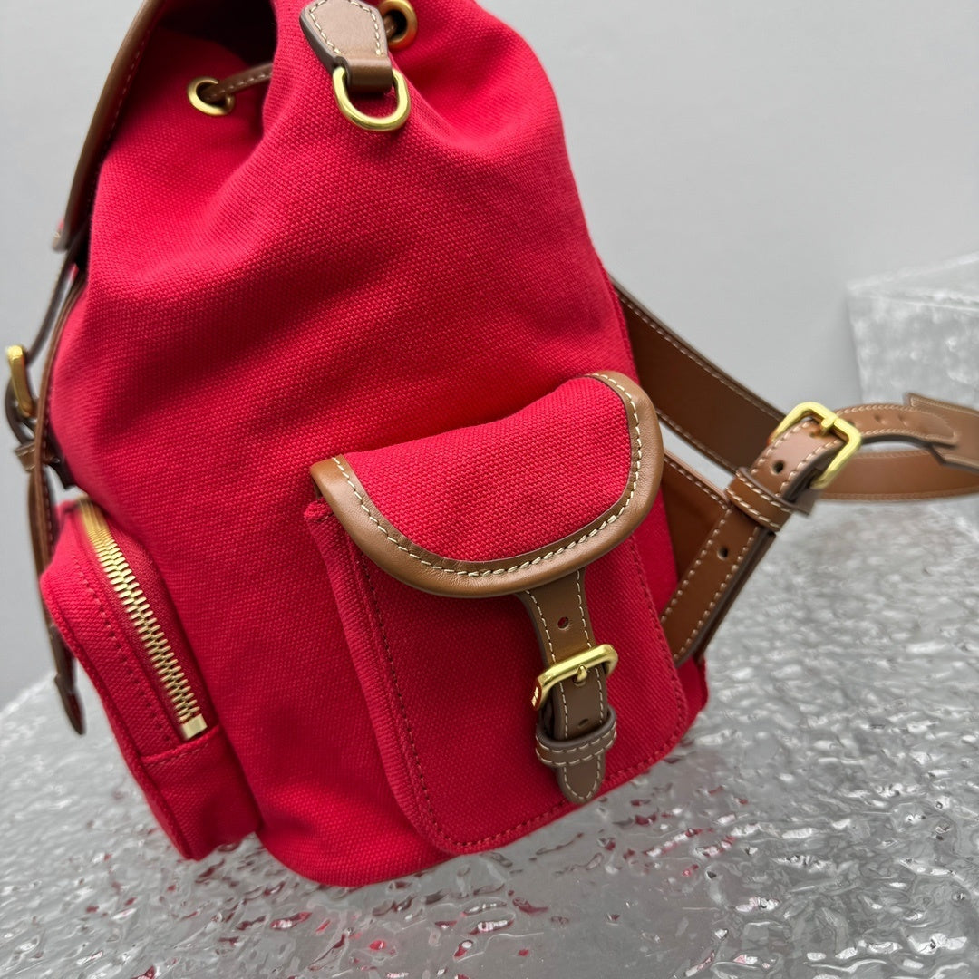 MIU MIU Canvas and Leather Backpack