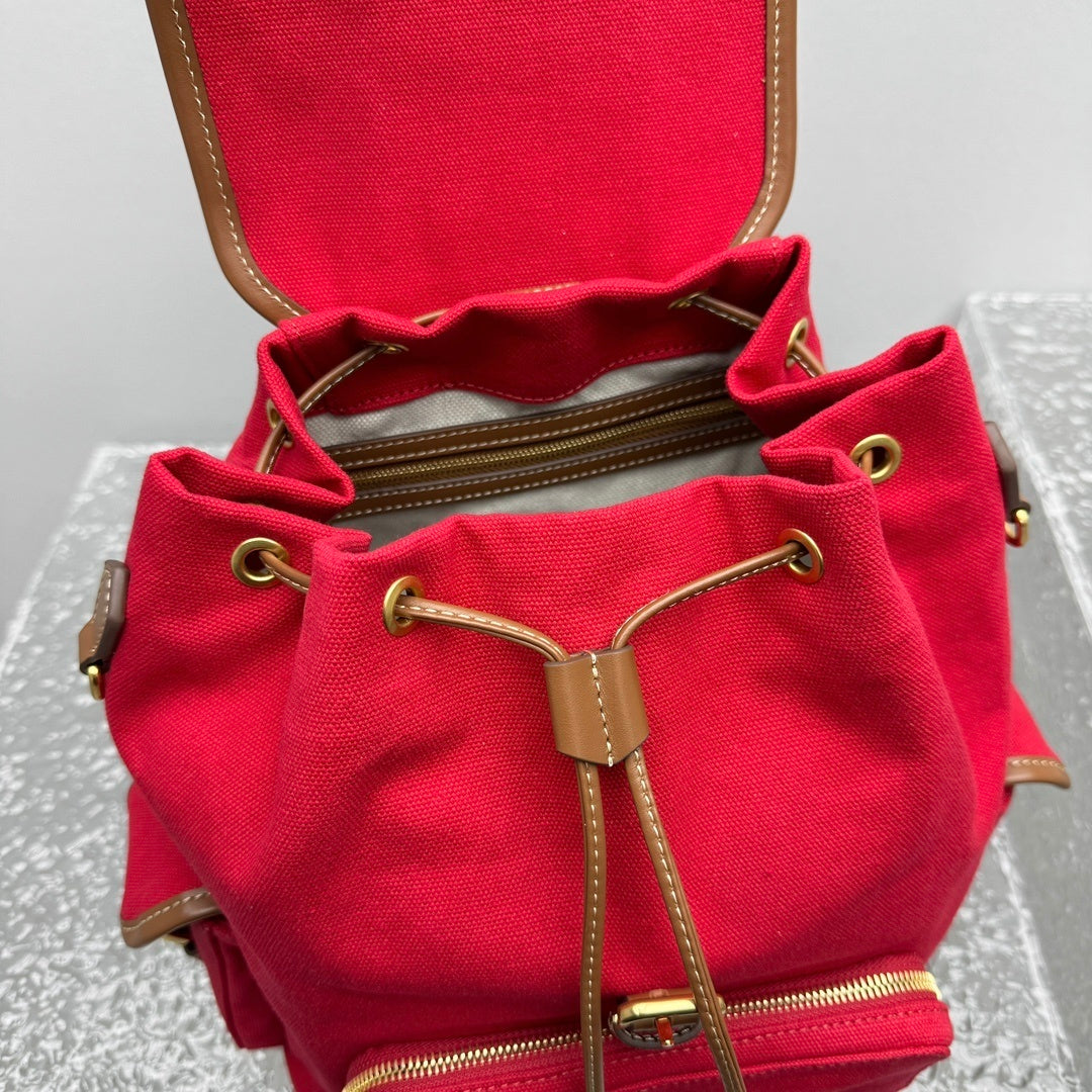 MIU MIU Canvas and Leather Backpack