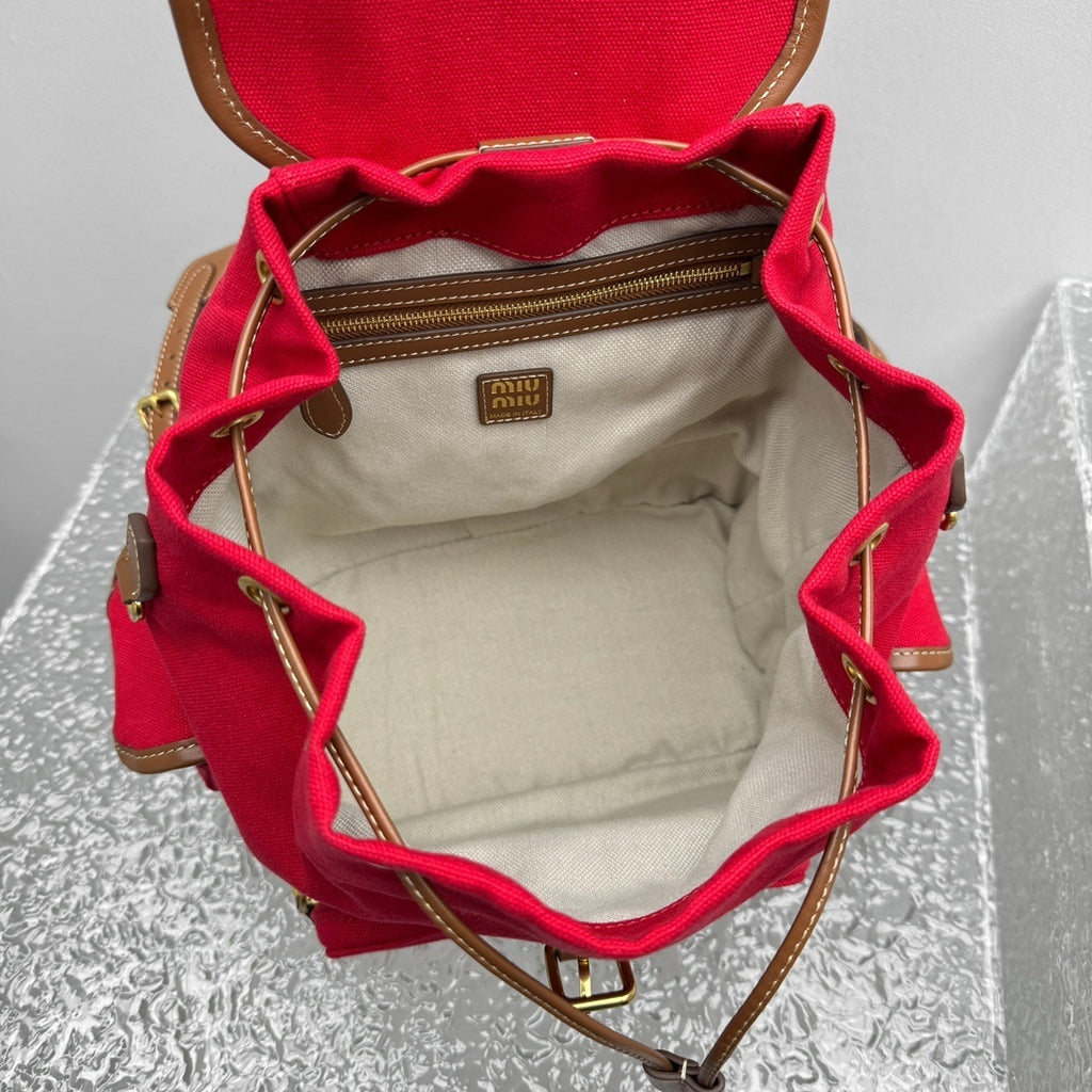 MIU MIU Canvas and Leather Backpack