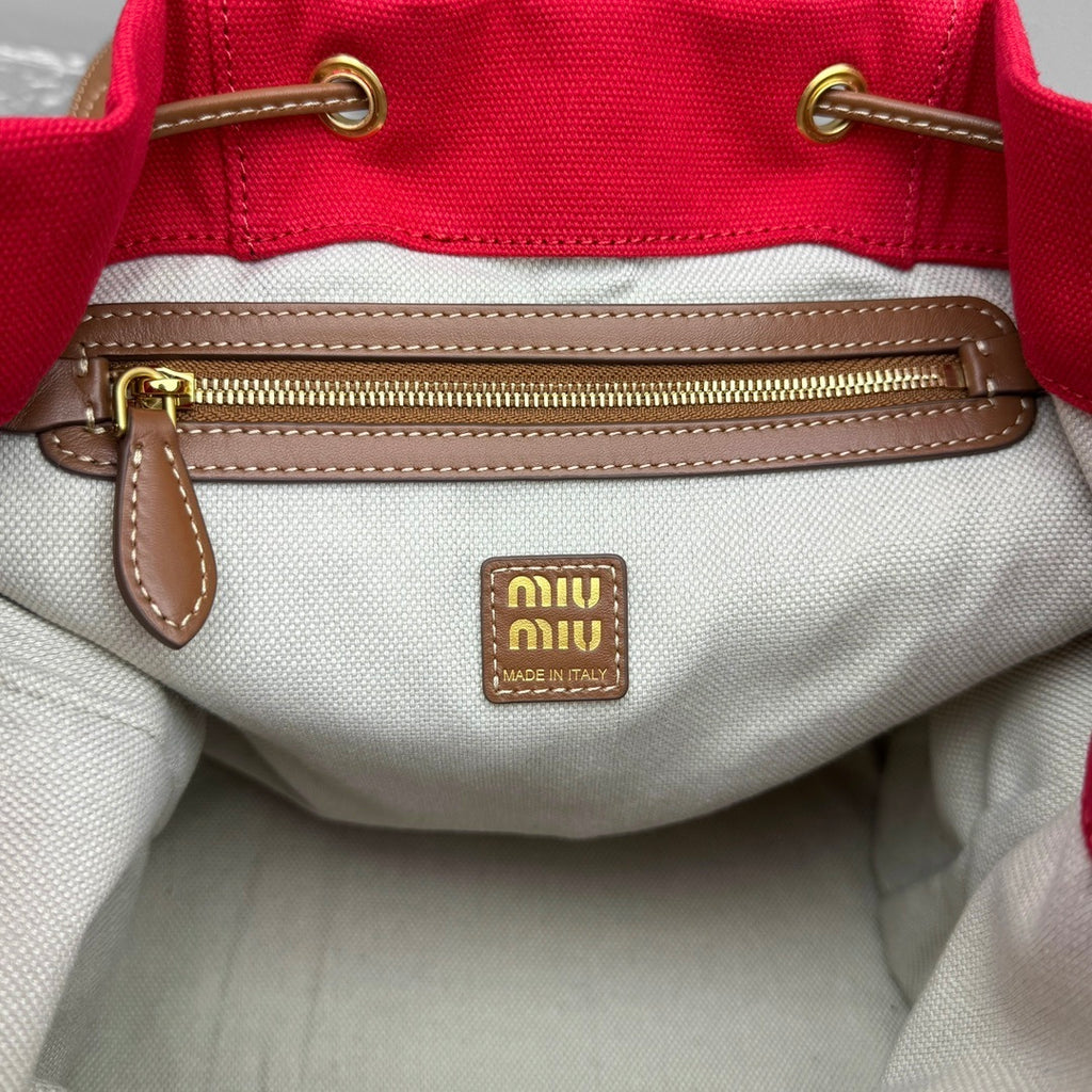 MIU MIU Canvas and Leather Backpack