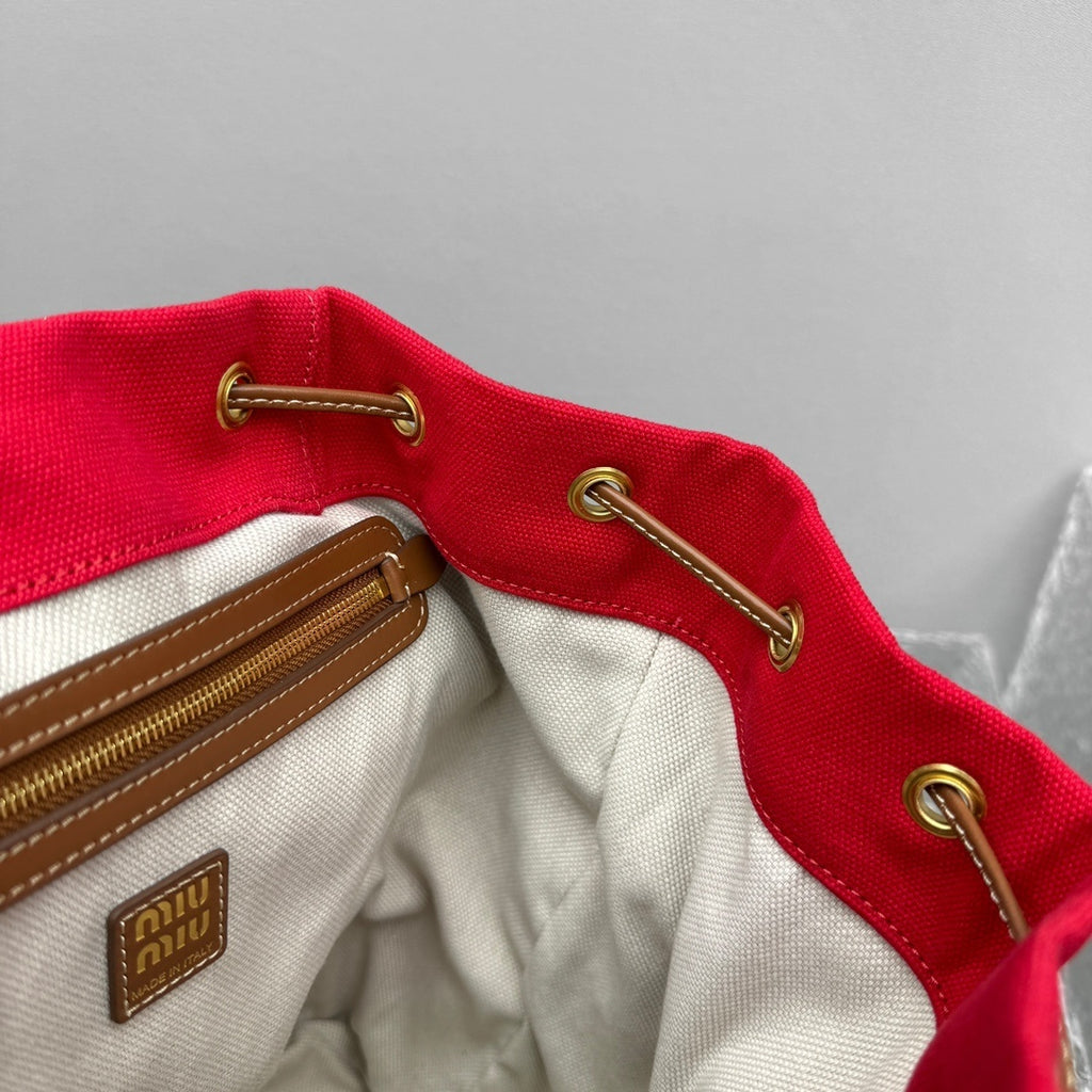 MIU MIU Canvas and Leather Backpack